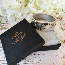 画像をギャラリービューアに読み込む, Antique Victorian Silver Wide Belt Buckle Bangle Bracelet. Ornate Chunky Sterling Victorian Cuff Bracelet, 1882 Hallmark. Love Token Jewelry