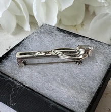 Load image into Gallery viewer, Vintage Edinburgh Silver Brooch: Art Nouveau Gingko Leaf Crystal Lapel Pin