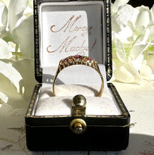 Charger l'image dans la galerie, Antique Victorian 18ct Gold, Rubellite Tourmaline & Diamond 5 Stone Ring