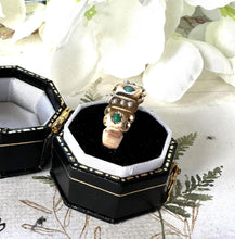 Cargar imagen en el visor de la galería, Antique Victorian 15ct Yellow Gold Turquoise & Pearl Band Ring. Classic Half Hoop Gemstone Ring, Chester 1892. Antique Ring Size N-1/2 or 7