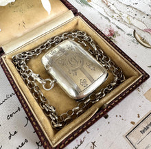 画像をギャラリービューアに読み込む, Antique Liberty of London Engraved Fleur-de-Lis Silver Vesta Case Pendant & Optional Guard Chain Necklace, William Hair Haseler, 1912