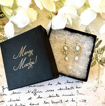 画像をギャラリービューアに読み込む, Victorian 9ct Gold Crescent Moon Opal & Pearl Earrings. Antique Long Pendant Drop Hook Earrings. Victorian Sweetheart/Love Token Jewellery