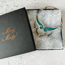 画像をギャラリービューアに読み込む, Vintage Mexican Sterling Silver Crushed Turquoise Inlay Collar Necklace. 1980s Modernist Articulated Panel Statement Necklace, Taxco, Mexico