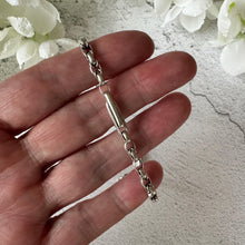 画像をギャラリービューアに読み込む, Antique Victorian 18" Sterling Silver Necklace Chain. Chunky Antique Fancy Trombone Link Silver Chain Necklace For Large Lockets & Pendants