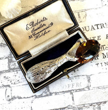画像をギャラリービューアに読み込む, Antique Victorian Scottish Citrine Silver Grouse Claw Kilt Pin. 30ct Golden Brown Cairngorm Citrine Sterling Silver Statement Brooch