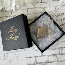 Load image into Gallery viewer, Antique Victorian Silver Vinaigrette Pendant, Hilliard & Thomason 1863. Floral Engraved Lady's Small Vinaigrette Locket Pendant Necklace