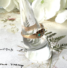 Cargar imagen en el visor de la galería, Antique Victorian 15ct Yellow Gold Turquoise & Pearl Band Ring. Classic Half Hoop Gemstone Ring, Chester 1892. Antique Ring Size N-1/2 or 7