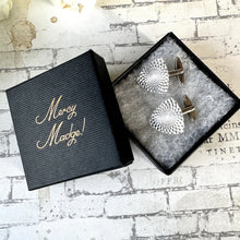 Carica l'immagine nel visualizzatore di Gallery, Vintage 1960s Sterling Silver Cufflinks - Guilloche Engraved Sunbursts - London Hallmarks. Wedding Groom, Dapper Dandy Formal Gifts For Him