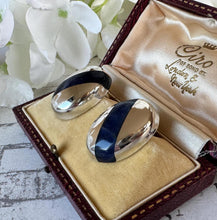 画像をギャラリービューアに読み込む, Vintage 1980s Sterling Silver & Lapis Lazuli Oversized Stud Earrings. Chunky Oval Solid Silver Earrings For Pierced Ears, Taxco Mexico