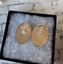 画像をギャラリービューアに読み込む, Vintage 1980s Sterling Silver & Lapis Lazuli Oversized Stud Earrings. Chunky Oval Solid Silver Earrings For Pierced Ears, Taxco Mexico