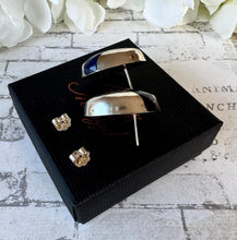 画像をギャラリービューアに読み込む, Vintage 1980s Sterling Silver & Lapis Lazuli Oversized Stud Earrings. Chunky Oval Solid Silver Earrings For Pierced Ears, Taxco Mexico