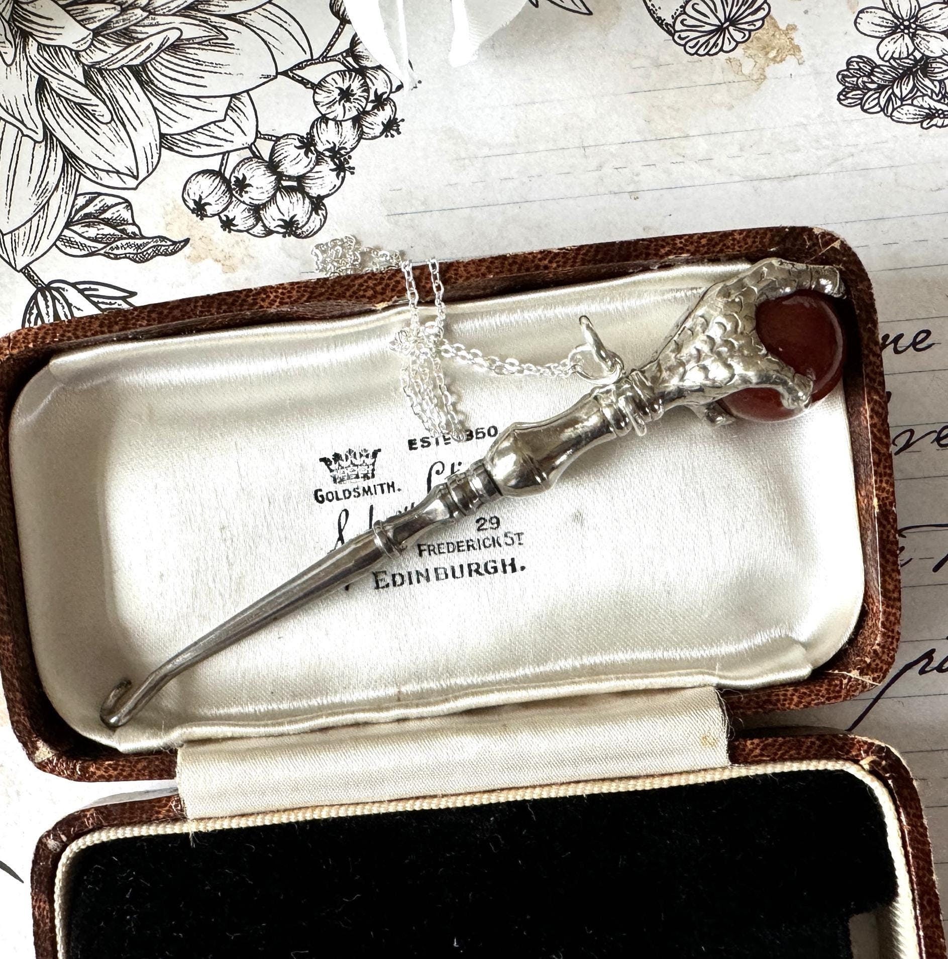 Pinna Feather Design Earrings Antiqued Sterling Silver