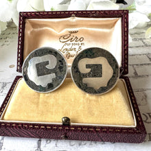 Carica l'immagine nel visualizzatore di Gallery, Vintage Mexican "Mosaico Azteca" Sterling Silver Cufflinks. Los Castillo Silver Pre-Columbian Symbol Large Statement Cufflinks, 1950s Mexico