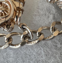 Load image into Gallery viewer, Vintage 1970s Georg Jensen Sterling Silver Curb Chain Charm Bracelet With 9 Charms & Heart Padlock Clasp, All Original