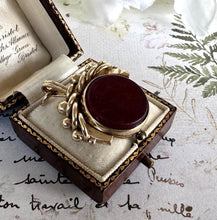画像をギャラリービューアに読み込む, Antique Victorian Fancy Gold Gilt Metal Bloodstone & Carnelian Spinner Fob Pendant