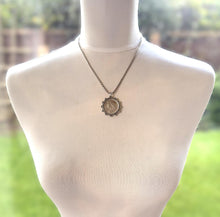 画像をギャラリービューアに読み込む, Antique Queen Victoria 1897 Sterling Silver Shilling Fob Pendant. Large Victorian Silver & Glass Ships Wheel Necklace Pendant