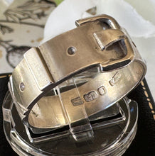 Load image into Gallery viewer, Antique Victorian Sterling Silver Buckle Ring In Original Box. Gents/Unisex Wide Chunky Silver Band Ring, 1893 Hallmarks, Size V-1/2/10-3/4