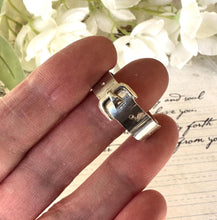 Load image into Gallery viewer, Antique Victorian Sterling Silver Buckle Ring In Original Box. Gents/Unisex Wide Chunky Silver Band Ring, 1893 Hallmarks, Size V-1/2/10-3/4