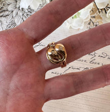 Load image into Gallery viewer, Antique Victorian 15ct Gold Diamond Snake Ring. Double Snake Wrap Yellow Gold & Old Cut Diamond Ring. Romantic Love Token Eternity Ring