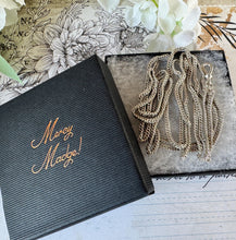 Cargar imagen en el visor de la galería, Antique Georgian Sterling Silver Guard Chain Necklace With Threaded Screw Swivel Clip. 52" Long Curb Chain Sautoir Necklace/Muff Chain