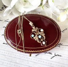 画像をギャラリービューアに読み込む, Antique Art Nouveau 9ct Gold Opal & Seed Pearl Pendant. Victorian/Edwardian Rosy Yellow Gold Opal Pendant With Optional Gold Chain