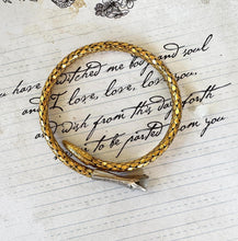 画像をギャラリービューアに読み込む, Antique Art Deco 14ct Rolled Gold Snake Bracelet, Kollmar & Jourdan, Germany. Yellow, White Gold Mesh Serpent Bangle. Love Token Jewellery