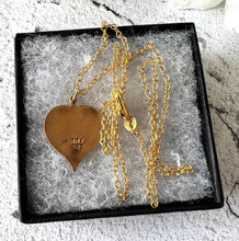 Charger l'image dans la galerie, Vintage Gold Red Enamel Love Heart Pendant Necklace. Old Islamic World Niello Pendant & 18ct GF Chain. Metropolitan Museum Of Art Jewellery