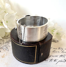 Load image into Gallery viewer, Antique Victorian Sterling Silver Buckle Bangle Dated 1884 in Original Wales & McCulloch, Cheapside London Antique Bracelet Case/Box