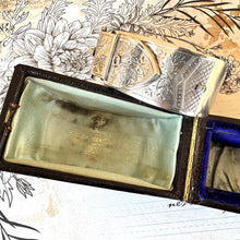 Load image into Gallery viewer, Antique Victorian Sterling Silver Buckle Bangle Dated 1884 in Original Wales & McCulloch, Cheapside London Antique Bracelet Case/Box