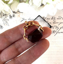 画像をギャラリービューアに読み込む, Antique Victorian Rolled Gold Faceted Amethyst Glass Spinner Fob Pendant