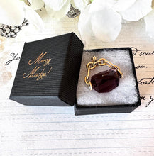 画像をギャラリービューアに読み込む, Antique Victorian Rolled Gold Faceted Amethyst Glass Spinner Fob Pendant