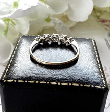 画像をギャラリービューアに読み込む, Antique Edwardian 9ct Gold 5-Stone Diamond Ring. Commitment Anniversary Engagement Ring. Antique Natural Diamond Stacking Ring, Size O/7-1/4