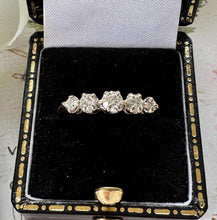 画像をギャラリービューアに読み込む, Antique Edwardian 9ct Gold 5-Stone Diamond Ring. Commitment Anniversary Engagement Ring. Antique Natural Diamond Stacking Ring, Size O/7-1/4