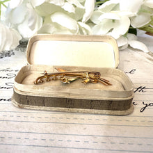 画像をギャラリービューアに読み込む, Antique Edwardian 15ct Gold, Enamel & Seed Pearl Lily-of-the-Valley Brooch, Boxed. Delicate Bridal Flower Romantic Brooch/Lapel Pin