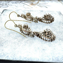 画像をギャラリービューアに読み込む, Antique Georgian Gold & Mine Cut Rough Diamond Mughal Earrings. Long Pendeloque Drop Gold Earrings. Diamond Earrings With 18ct Gold Hooks