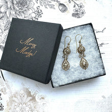 画像をギャラリービューアに読み込む, Antique Georgian Gold & Mine Cut Rough Diamond Mughal Earrings. Long Pendeloque Drop Gold Earrings. Diamond Earrings With 18ct Gold Hooks