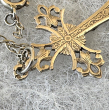 Carica l'immagine nel visualizzatore di Gallery, Antique French Sterling Silver Crucifix Cross Pendant Necklace, Intricate Openwork Silver Cross & Chain. Antique Communion Jewellery Gift