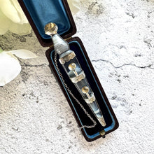 Load image into Gallery viewer, Antique Victorian Scottish Silver Citrine & Agate Sword Kilt Pin. Cairngorm, Montrose Blue Banded Agate Large Dirk/Dagger Statement Brooch