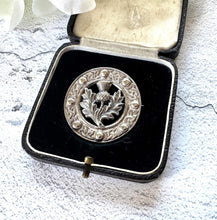 画像をギャラリービューアに読み込む, Vintage Scottish Sterling Silver Celtic Ring Brooch With Thistle, Robert Allison, Glasgow 1953