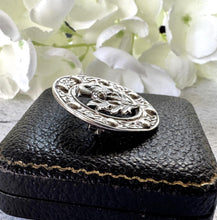 画像をギャラリービューアに読み込む, Vintage Scottish Sterling Silver Celtic Ring Brooch With Thistle, Robert Allison, Glasgow 1953