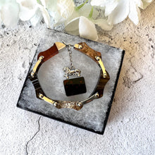 Load image into Gallery viewer, Victorian Scottish Agate Silver Bracelet With Original Bloodstone & Carnelian Lion Fob