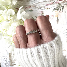 画像をギャラリービューアに読み込む, Antique Edwardian 9ct Gold 5-Stone Diamond Ring. Commitment Anniversary Engagement Ring. Antique Natural Diamond Stacking Ring, Size O/7-1/4
