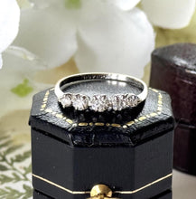 画像をギャラリービューアに読み込む, Antique Edwardian 9ct Gold 5-Stone Diamond Ring. Commitment Anniversary Engagement Ring. Antique Natural Diamond Stacking Ring, Size O/7-1/4