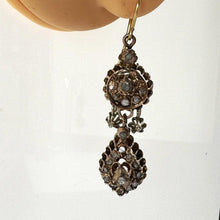 画像をギャラリービューアに読み込む, Antique Georgian Gold & Mine Cut Rough Diamond Mughal Earrings. Long Pendeloque Drop Gold Earrings. Diamond Earrings With 18ct Gold Hooks