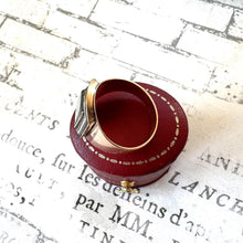 Load image into Gallery viewer, Georgian 18ct Gold Mourning Ring With Locket Compartment, Engraved Lady Frances Knatchbull Died 1799. Antique Rose Gold Enamel Marquise Ring