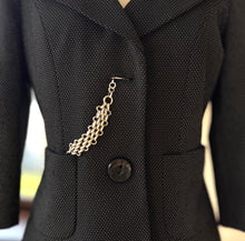 Carica l'immagine nel visualizzatore di Gallery, Antique Sterling Silver Fob Chain With Prince of Wales Feathers Drop, T-Bar & Albert Clip. Edwardian/Victorian Brick Link Pocket Watch Chain