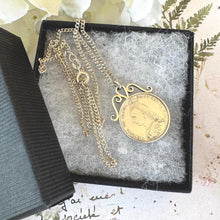 Charger l'image dans la galerie, Antique Victorian 1887 Silver Shilling Pendant Necklace. Queen Victoria Sterling Silver Golden Jubilee Coin Pendant On Sterling Curb Chain