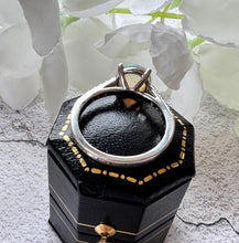 Load image into Gallery viewer, Vintage 2.0ct Rainbow Opal & CZ Crystal Sterling Silver Solitaire Ring, Size N / 6-3/4