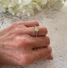 Load image into Gallery viewer, Vintage 2.0ct Rainbow Opal & CZ Crystal Sterling Silver Solitaire Ring, Size N / 6-3/4