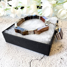 Load image into Gallery viewer, Victorian Scottish Agate Silver Bracelet With Original Bloodstone & Carnelian Lion Fob